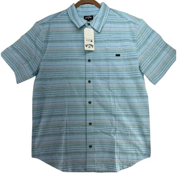 Billabong All Day Stripe Short Sleeve Woven Shirt Size XL - Picture 3 of 4
